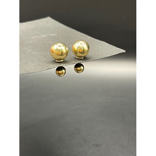 Ladies 18ct Yellow Gold Double Ball Stud Earrings