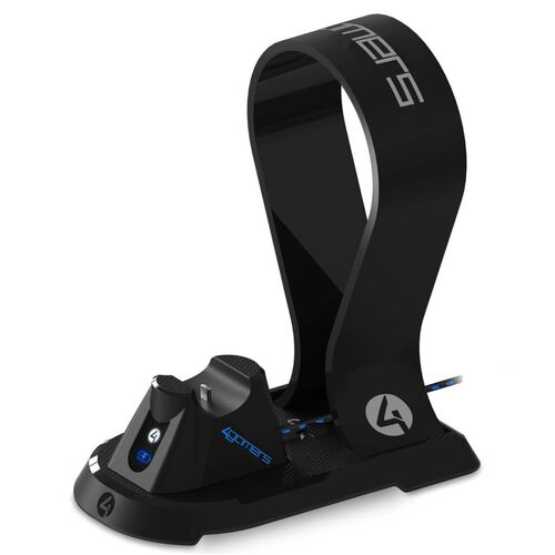 4Gamers All in One Charging Dock and Headset Stand Black for PS5