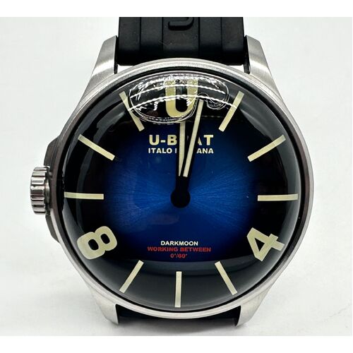 U-Boat 8704/C Darkmoon Blue SS Soleil 5ATM Crystal Sapphire Mens Watch