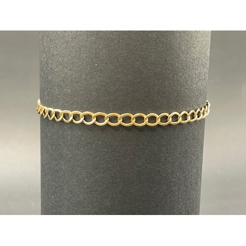 Unisex 9ct Yellow Gold Curb Link Bracelet