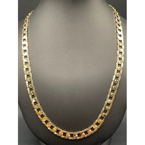 Mens 9ct Yellow Gold Curb Link Necklace