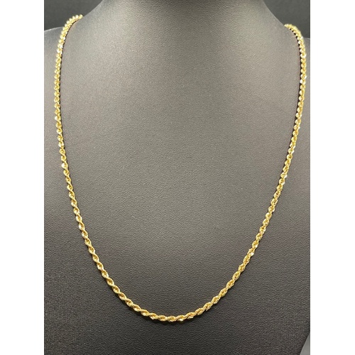 Unisex 9ct Yellow Gold Margarita Twist Link Necklace