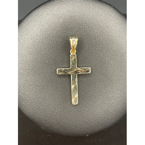 Unisex 10ct Yellow Gold Cross Pendant