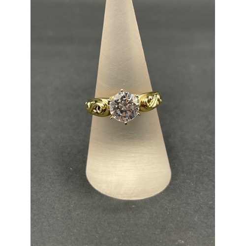 Ladies 14ct Yellow Gold Cubic Zirconia Ring