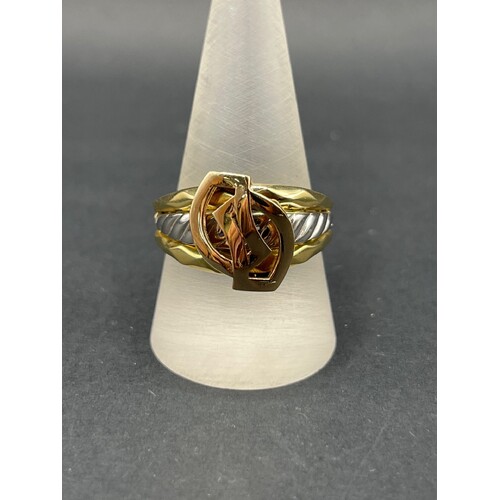 Unisex 18ct Three Tone Gold Ring