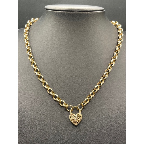 Ladies 9ct Yellow Gold Belcher Link Necklace