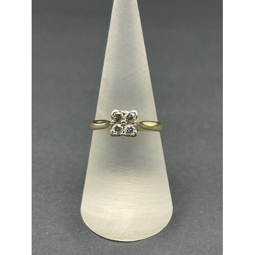 Ladies 9ct Yellow Gold Diamond Ring