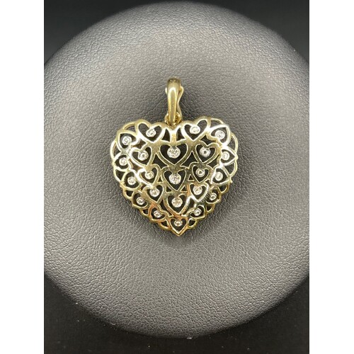 Ladies 9ct Yellow Gold Heart Pendant