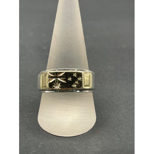 Men's Two Tone Yellow Gold and Sterling Silver Australian Flag Ring