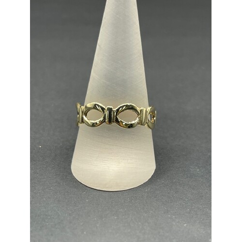 Unisex 9ct Yellow Gold Pattern Ring