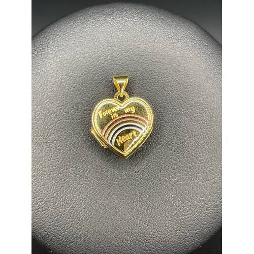 Ladies 9ct Yellow Gold Love Heart Locket Pendant