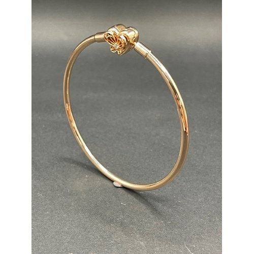 Ladies Rose Gold Plated Metal Round Bangle