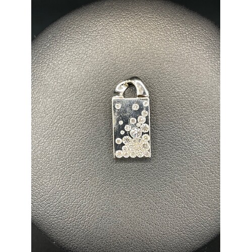 Ladies 18ct White Gold Diamond Dior Pendant