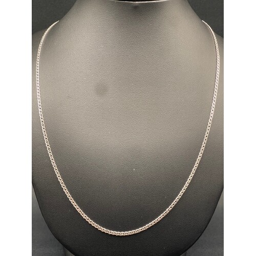 Ladies 9ct White Gold Curb Link Necklace