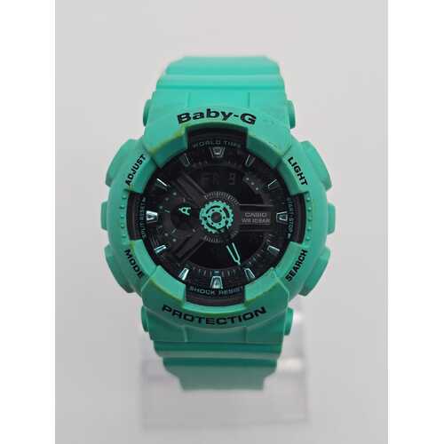 Casio Baby-G BA-111 Analogue Digital Rubber Strap Green Watch WR 10 Bar