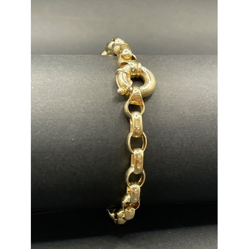 Ladies 9ct Yellow Gold Oval Belcher Link Bracelet