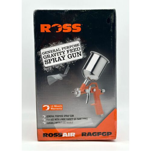 Rossair RAGFGP General Purpose Gravity Feed Spray Gun 400cc Paint Capacity