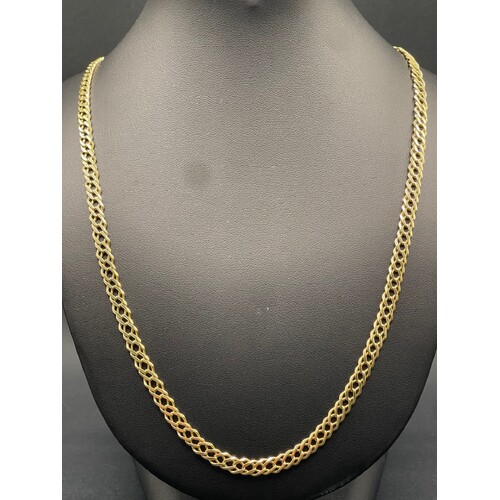 Men's 14ct Yellow Gold Double Curb Link Necklace