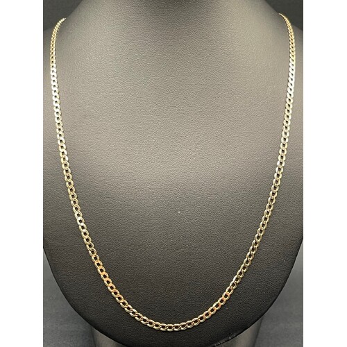 Unisex 9ct Yellow Gold Curb Link Necklace