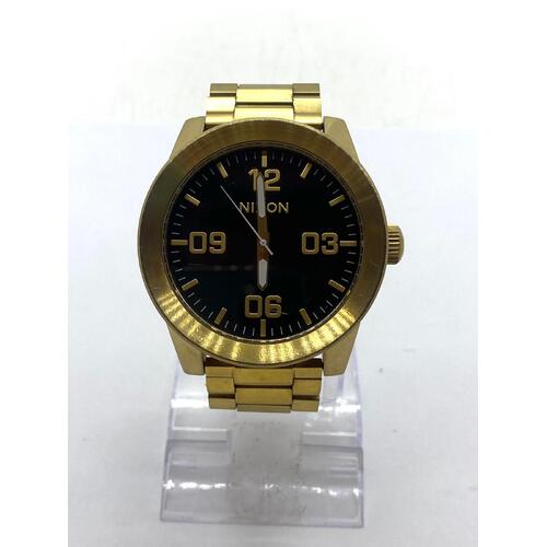 Nixon Take Charge Corporal All Gold Black Stainless Steel Bracelet Men's Watch