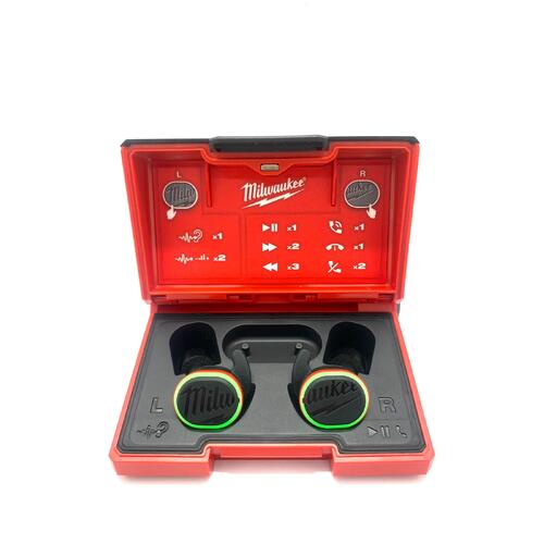 Milwaukee L4RLEPB Redlithium USB Rechargeable Bluetooth Headphone Kit