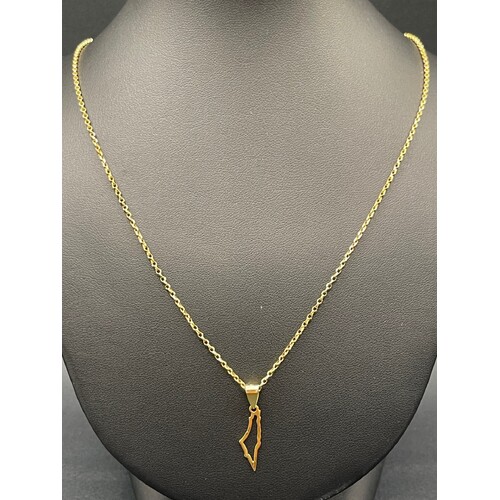 Ladies 21ct Yellow Gold Belcher Link Necklace & Pendant