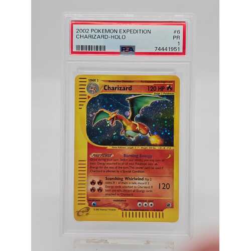 Pokémon TCG 2002 Expedition Charizard Holo #6 PSA 1 Collectable Card