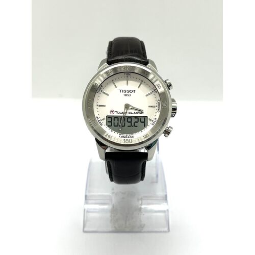 Tissot T-Touch Classic Touch Silver Dial Black Leather Mens Watch