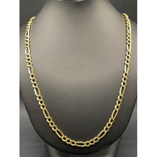 Unisex 18ct Yellow Gold Figaro Link Necklace