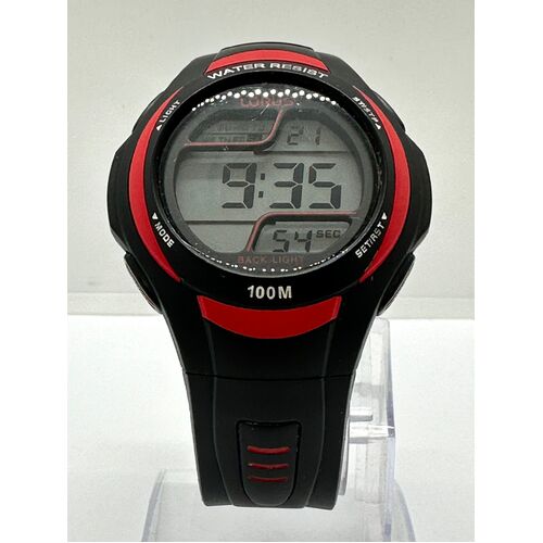 Lorus Unisex Sports Digital Watch 100m Water Resistant with Black Rubber Strap