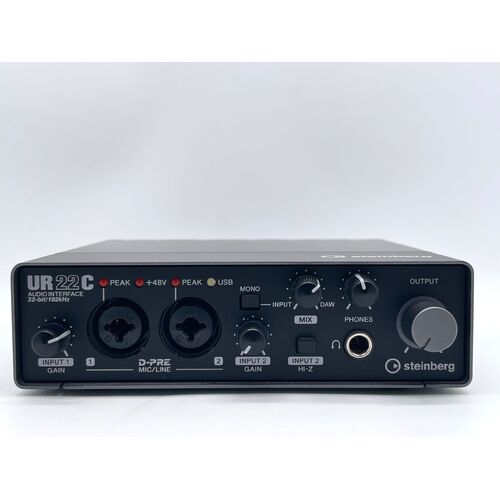 Steinberg UR22C 2 x 2 USB 3.0 Audio Interface 32-bit/192 kHz Audio Resolution