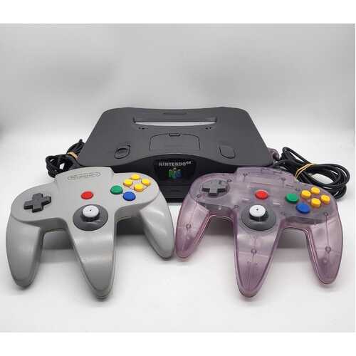 Nintendo 64 Console Gaming Charcoal Grey with 2 x Controllers and Leads