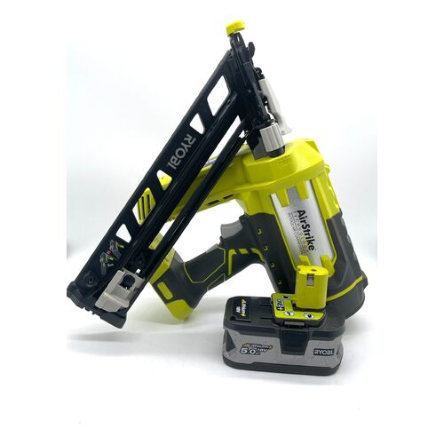 Ryobi 18V One+ Airstrike 15GA Finish Nailer R18NL15 with 5.0Ah Battery