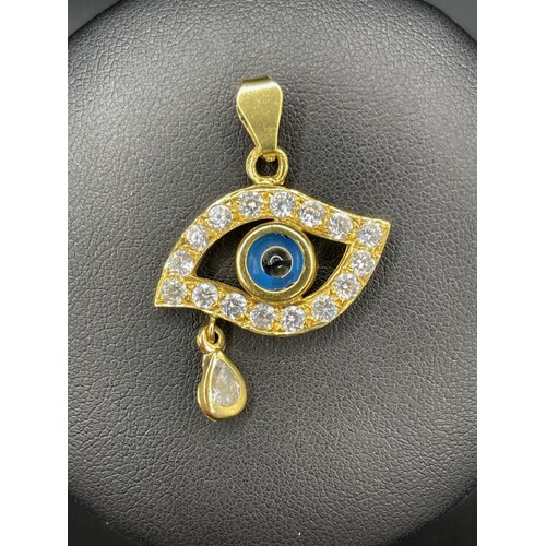 Ladies 18ct Yellow Gold Evil Eye Pendant