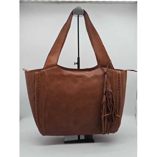 Evity Mila Leather Tote Bag Handbag Tan 3217370 with Dust Bag