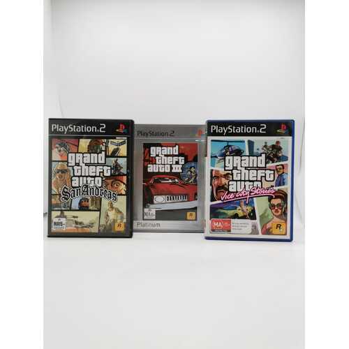 Grand Theft Auto Playstation 2 PS2 Bundle Trilogy 3 Video Games Bundle