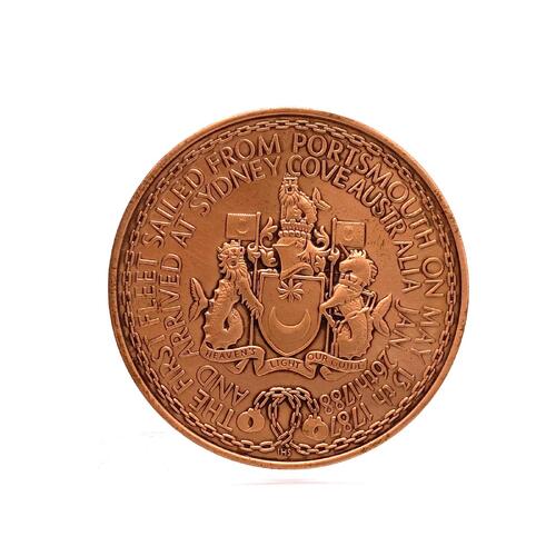 Award Productions LTD Bronze Coin 1787-1987 Bicentennial Of The First Fleeters