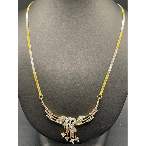 Ladies 18ct Two Tone Gold Fancy Link Necklace