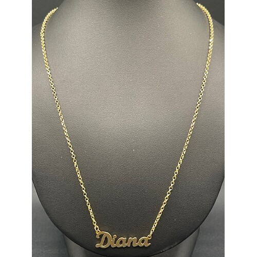 Ladies 18ct Yellow Gold Belcher Link 'Diana' Necklace