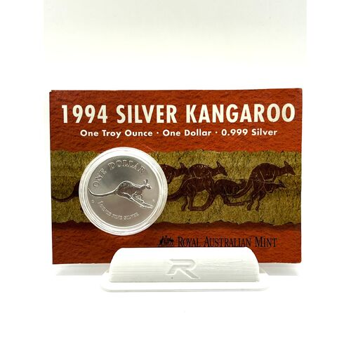 Royal Australian Mint 1994 Silver Kangaroo One Troy Ounce 0.999 $1 Silver Coin