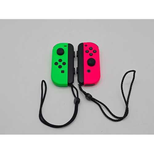 Nintendo Switch Joy-Con Controller Pair L/R Neon Green and Pink with Straps