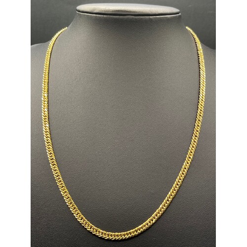 Unisex 18ct Yellow Gold Tight Curb Link Necklace