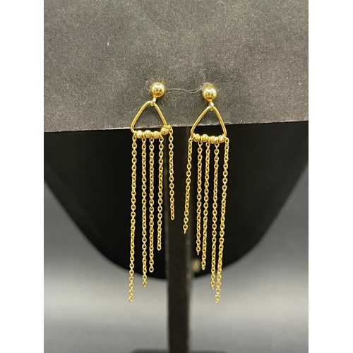 Ladies 22ct Yellow Gold Dante Dangle Earrings