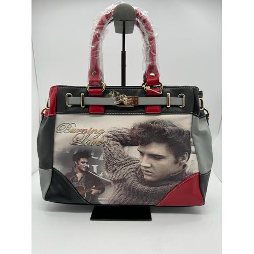 Bradford Exchange Burning Love Elvis Presley Ladies Handbag Detachable Strap