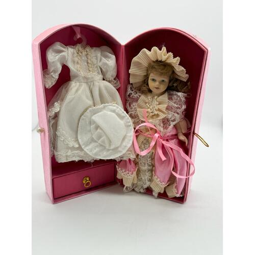 Unbranded Porcelain Doll with Dress and Hat