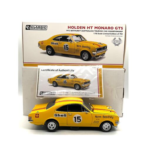 Classic Carlectables Holden HT Monaro 1972 Bathurst ATCC Norm Beechey #15 1/18