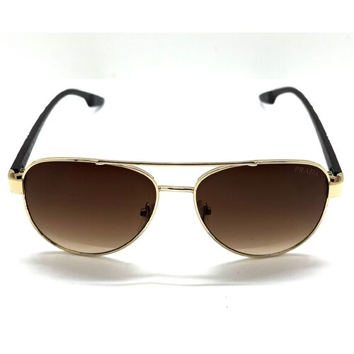 Prada Linea Rossa Gold Gradient Brown Unisex Sunglasses 4021 57 15 140