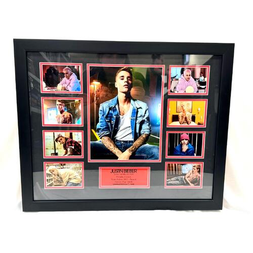 Justin Bieber Limited Edition 5/100 Signed Framed Music Memorabilia