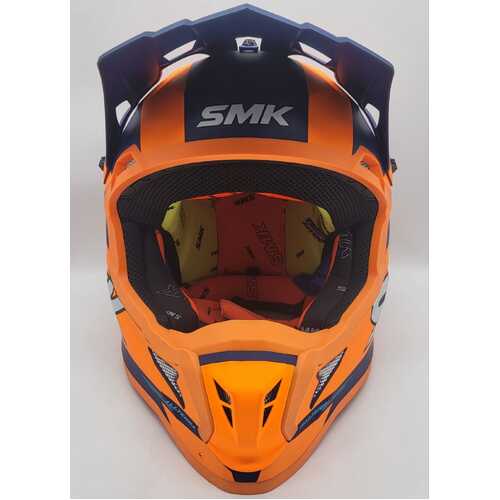 SMK Allterra MX Off Road Motorcycle Helmet Size L Orange Blue