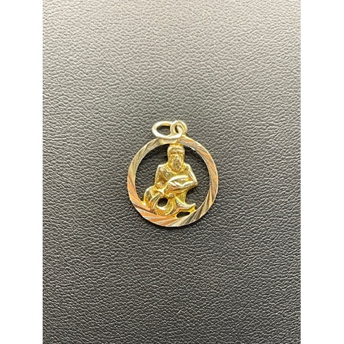 Unisex 9ct Yellow Gold Round Pendant